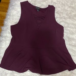 Burgundy Peplum Top